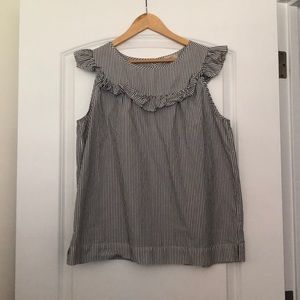 LOFT Ruffled Striped Tank